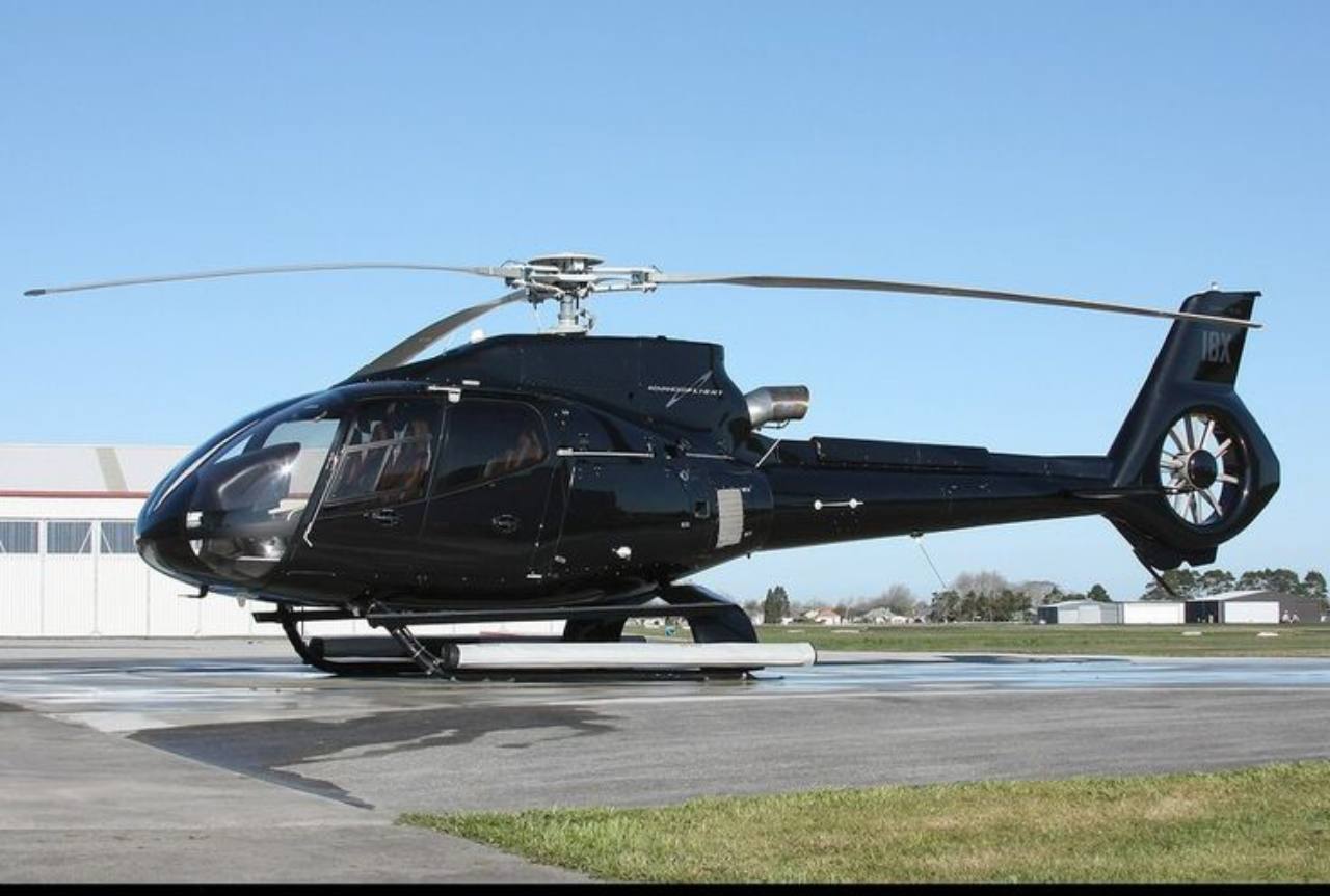 Black Airbus-style executive helicopter